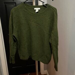 H&M Olive Green Crew Neck Sweater